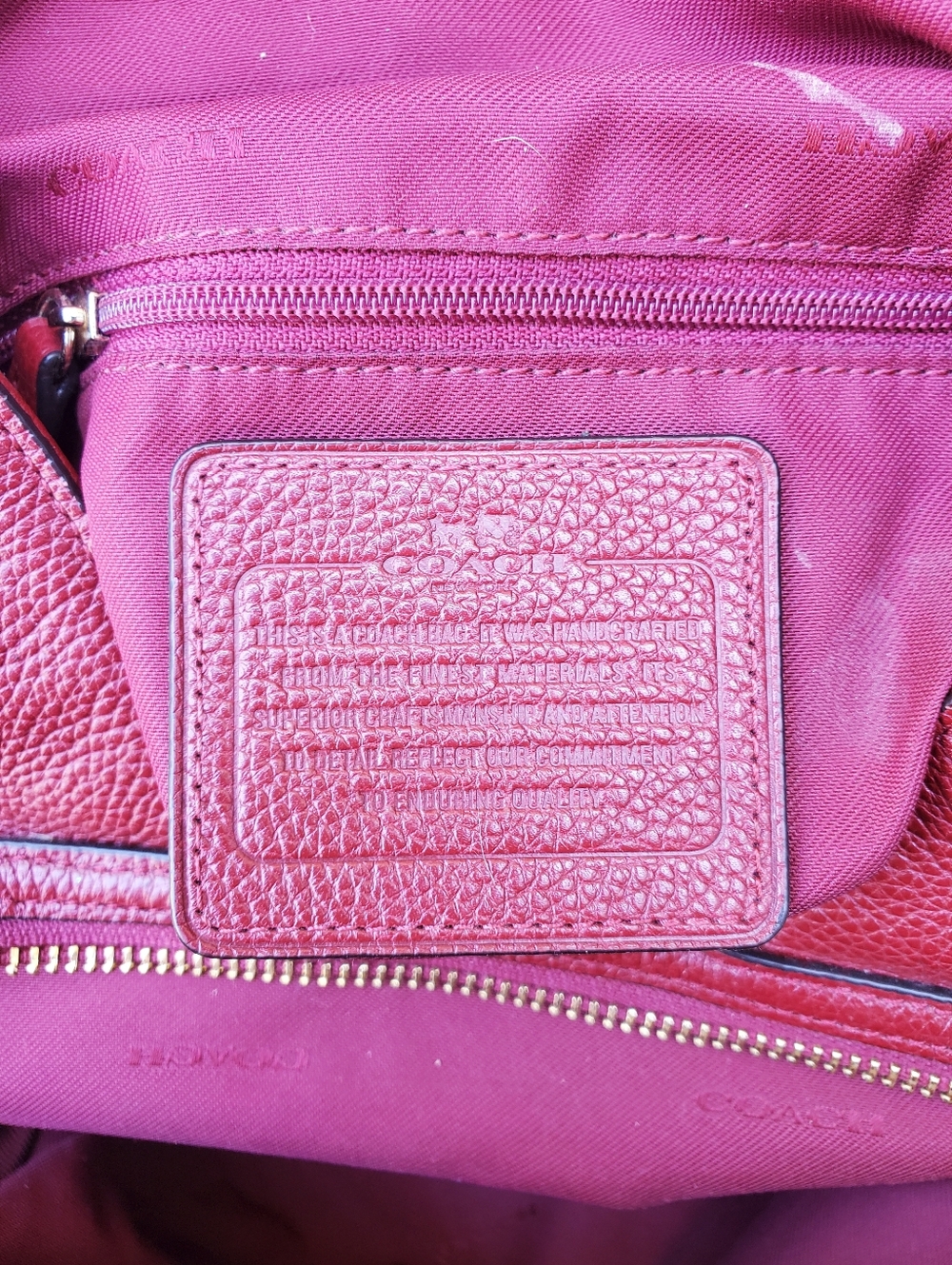 Coach Edie Hobo Satchel In Burgundy - Picture 11 of 11